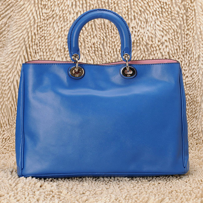 Christian Dior diorissimo nappa leather bag 0901 roya blue with silver hardware